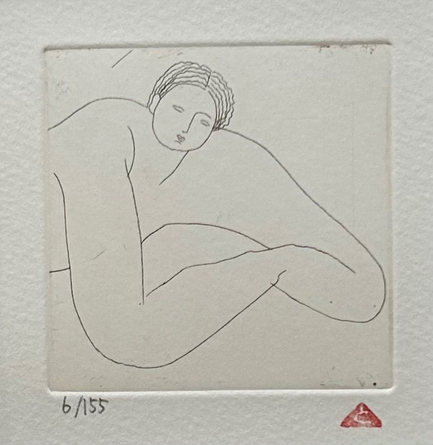 額付】【真作】有元利夫『雲の誕生』よりNO.9 銅版画 2002年作