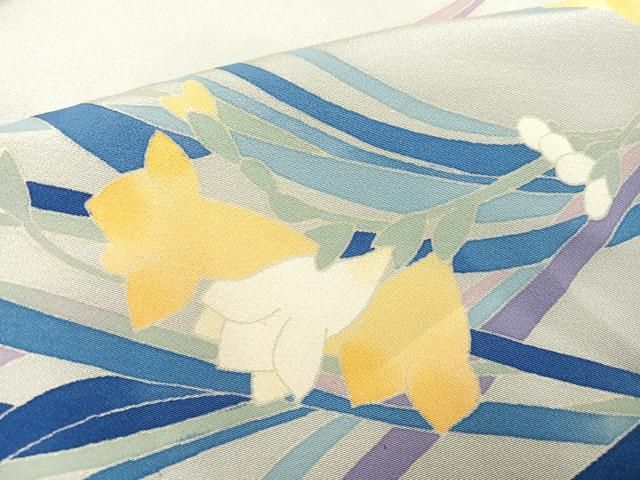 平和屋着物○本加賀友禅作家 志田弘子 訪問着 作家物 草花文 正絹 逸品