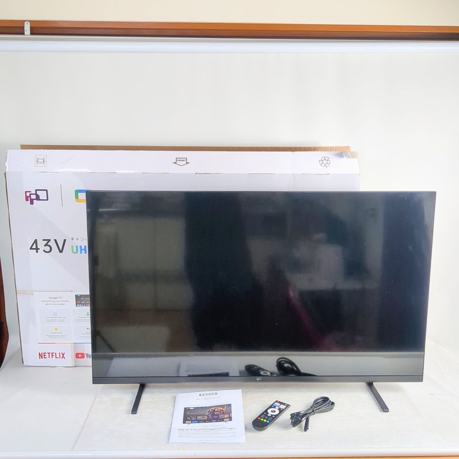 FPDチューナーレステレビ 43V型 4K Google TV 2025年式