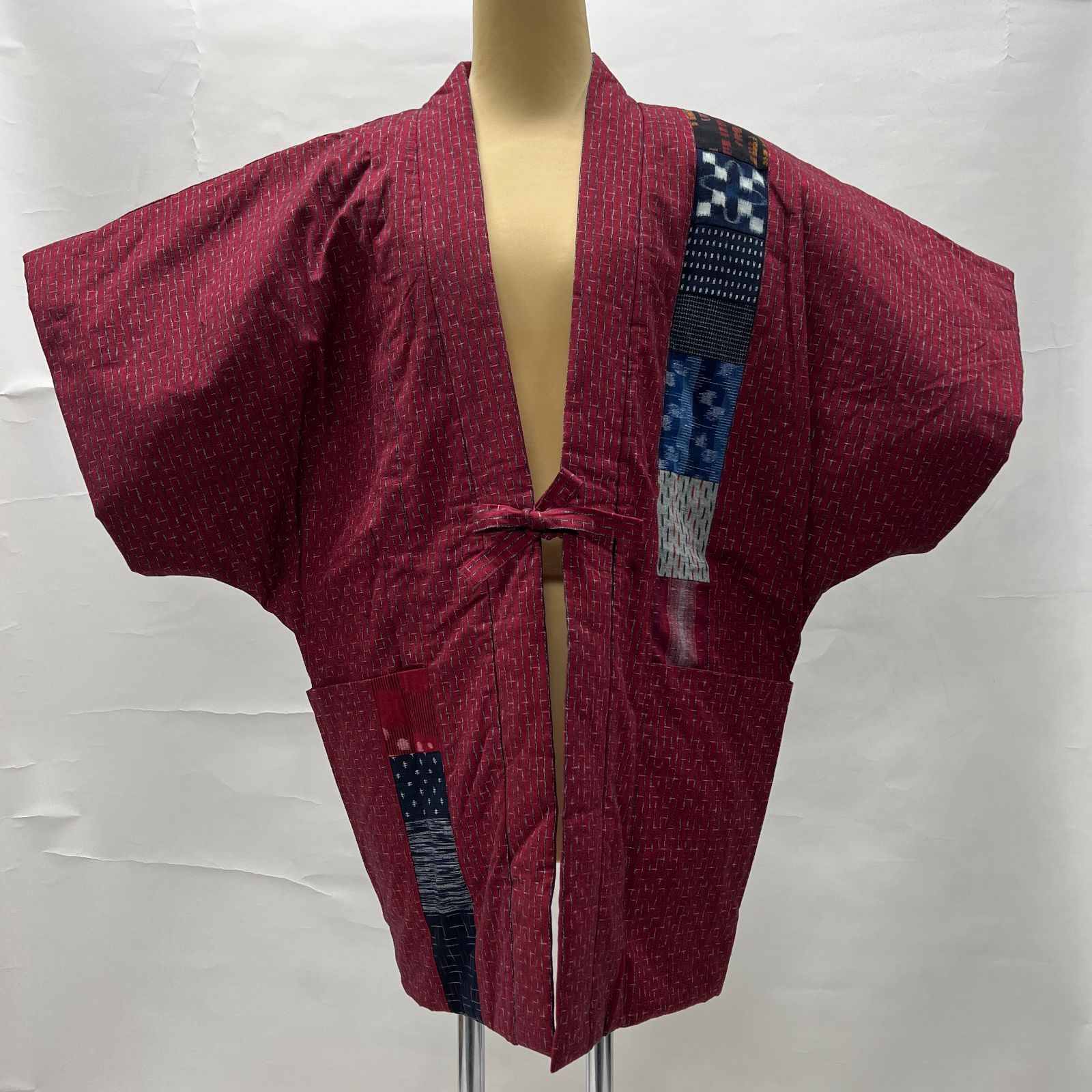 洋服 婦人服 レディース 久留米織 久留米絣 キルトはんてん レッド M L MY0013