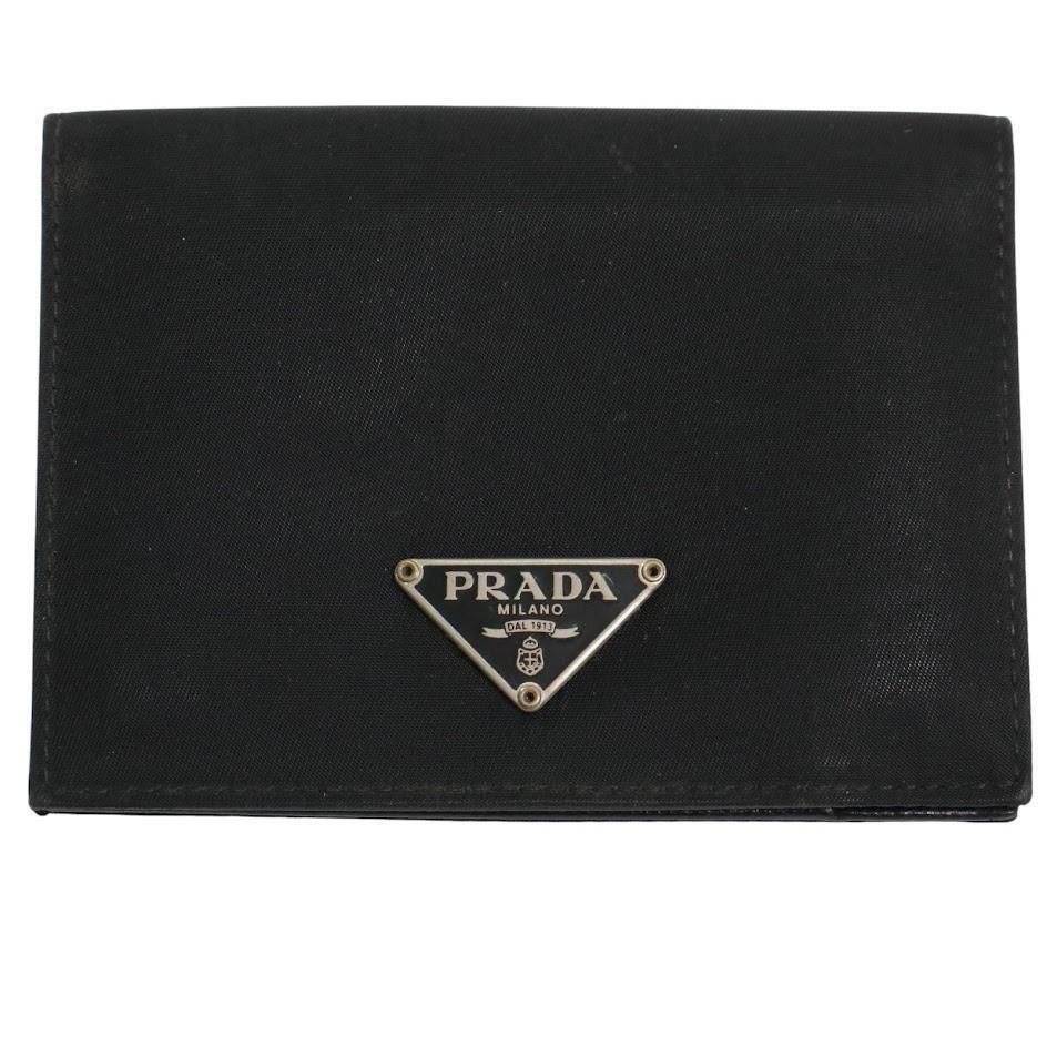 PRADA プラダ パスケース カードケース 定期入れ 三角ロゴ テスートナイロン ロゴ型押し ブラック 黒 レディース メンズ 通勤通学 旅行