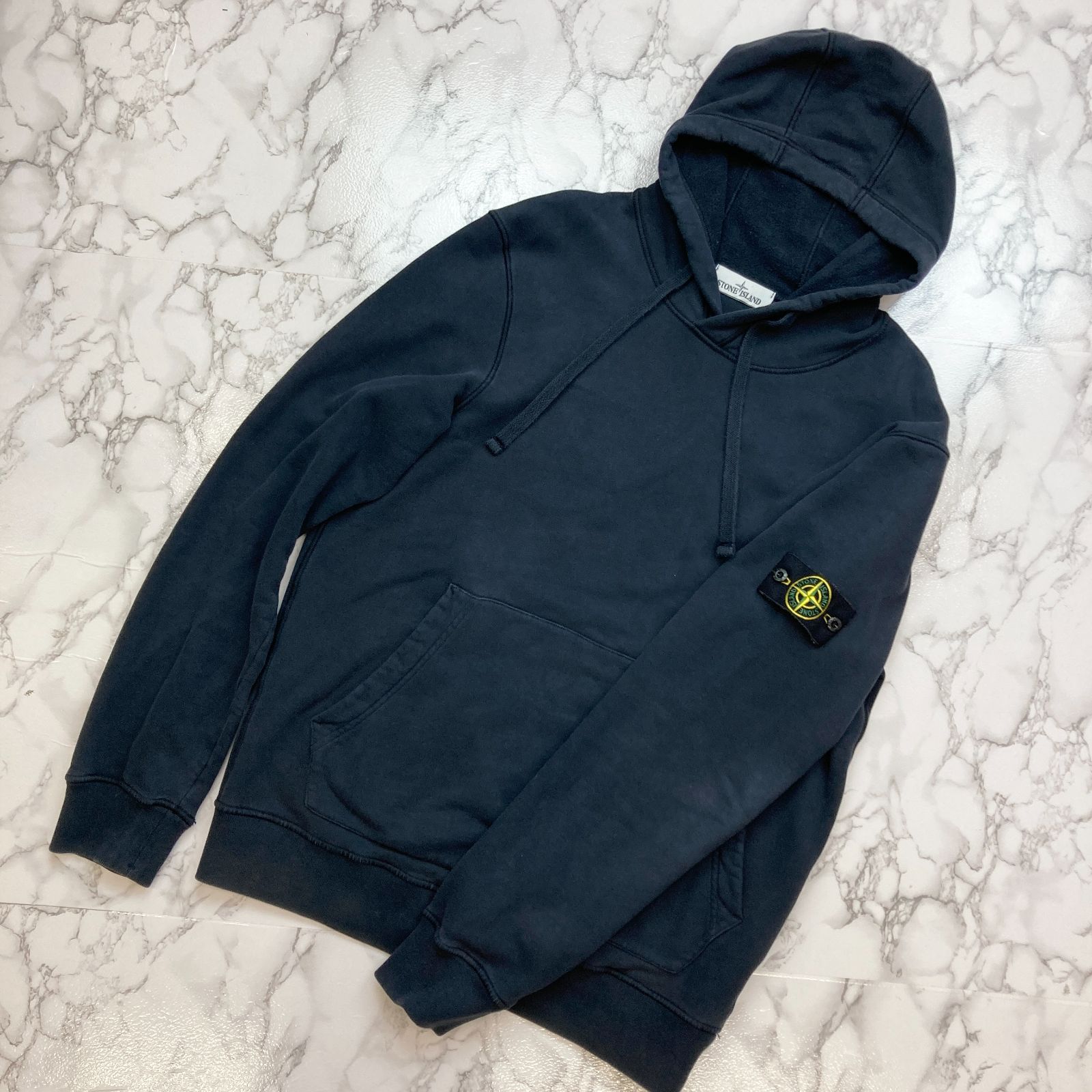 STONE ISLAND ストーンアイランド 21AW BRUSHED COTTON FLEECE メンズ パーカー コットン フリース ネイビー 紺  裏起毛 フーディー メンズ L PAWNSHOPRiZ パウンショップリズ - メルカリ