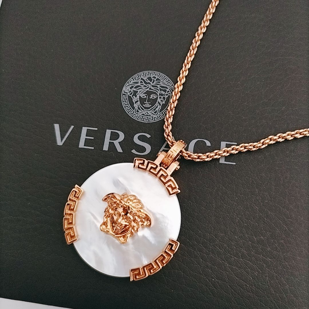 【VERSACE】ラ メドゥーサ ネックレス ネックレス クリスタル ラ メドゥーサ ゴールド,ホワイト