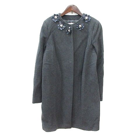 A/W Blumarine ブルマリン モッズコート 刺繍 38 ブルーガール ブルマリン BLUGIRL BLUMARINE ノーカラーコート