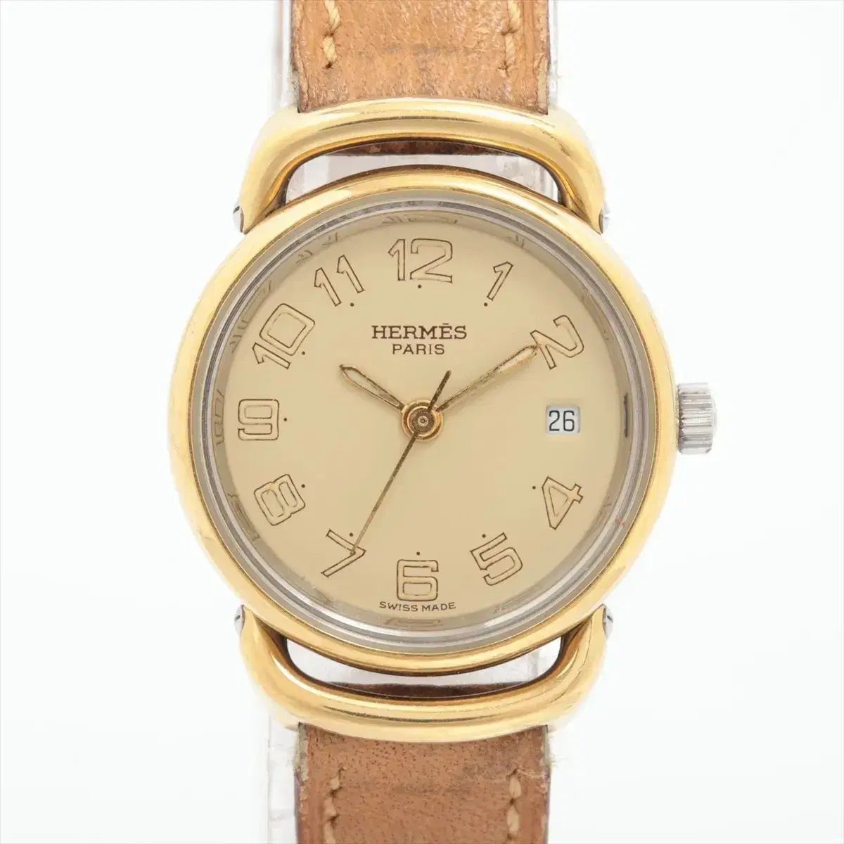 HERMES エルメス プルマン ゴールド ダイヤル レーディス