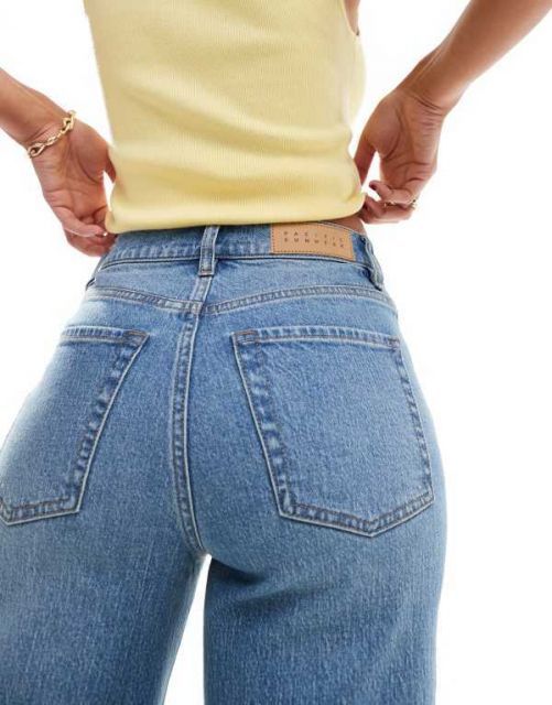 【送料無料】 パクサン レディース デニムパンツ ボトムス Pacsun hepburn low rise distressed baggy jeans in mid wash blue Medium wash