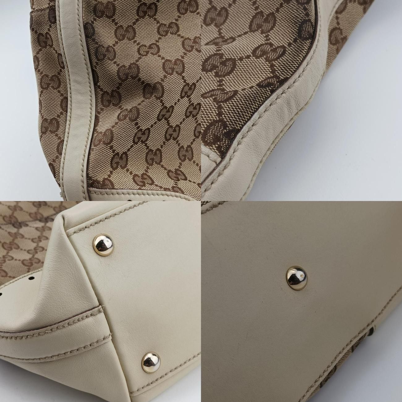 グッチGucciヴィンテージショッピングホワイトファブリック145984