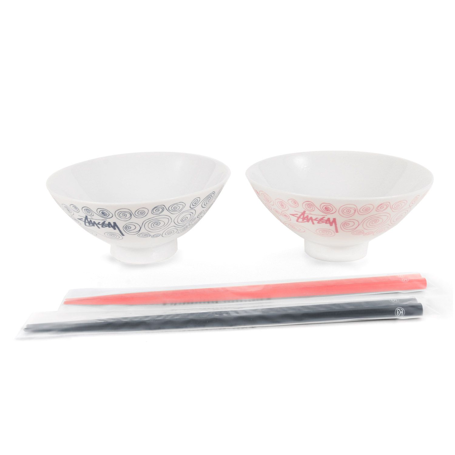 品質が 新品 STUSSY 白 ホワイト セット お箸 お茶碗 ペア ステューシー 食器