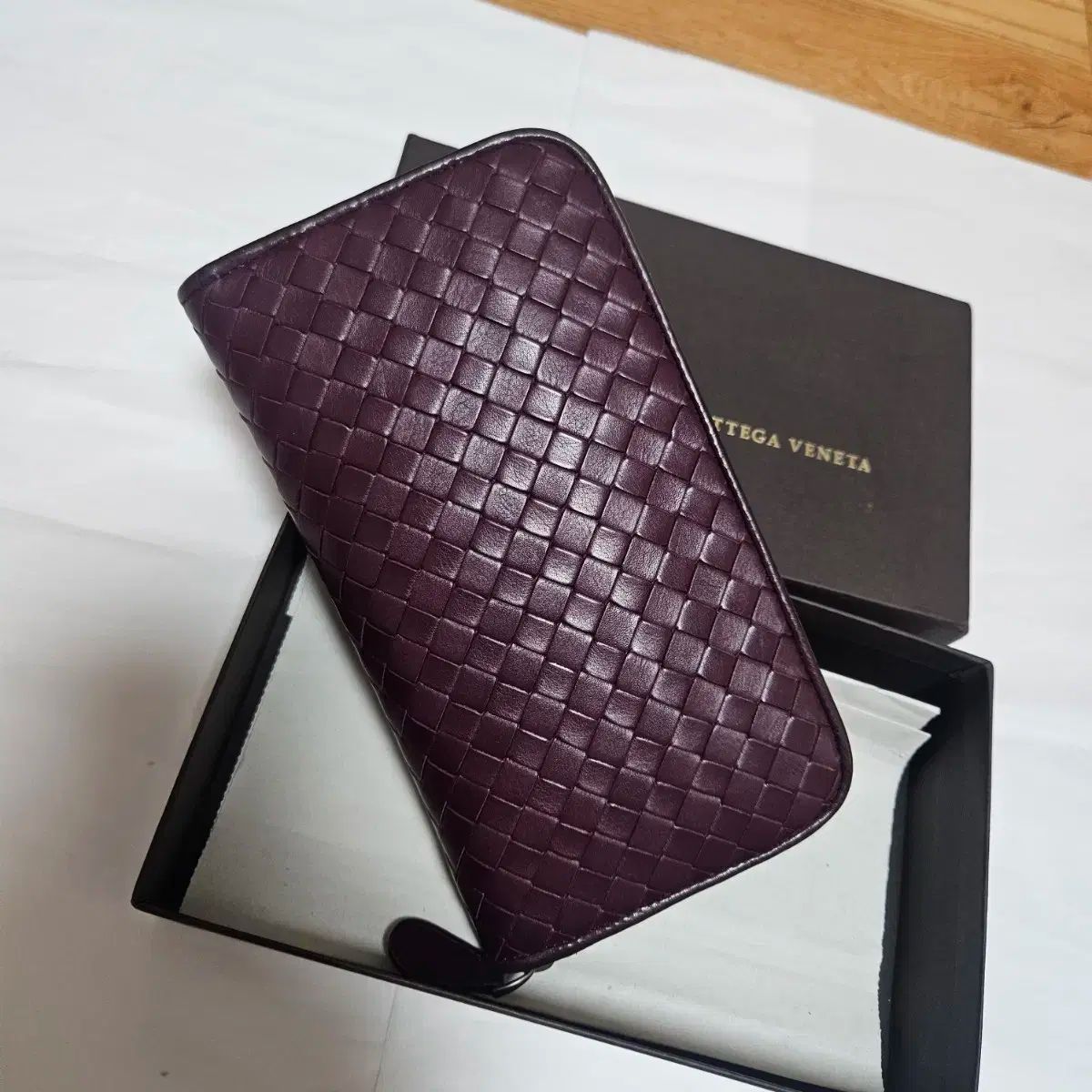 ボッテガ ヴェネタ イントレチャート 長財布 パープル