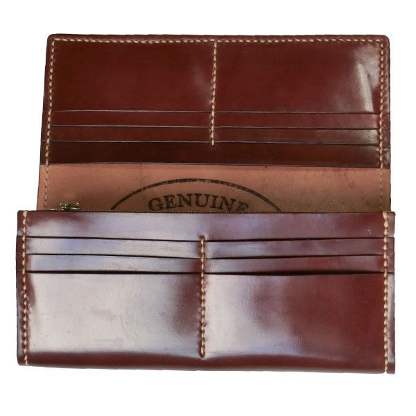 シェルコードバン 二つ折り長財布 (内側もシェルコードバン）札入れに