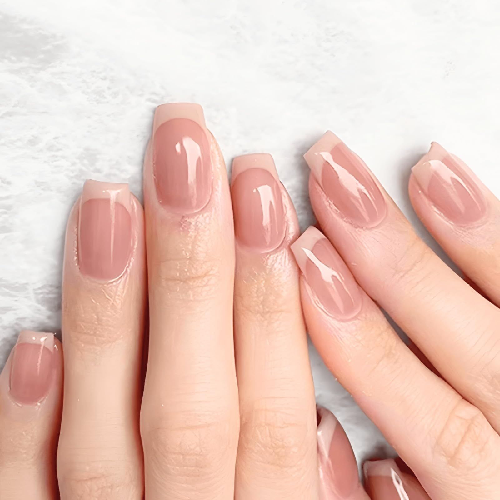 数量限定】ネイルチップ ショート 24枚 ピンク フレンチ
