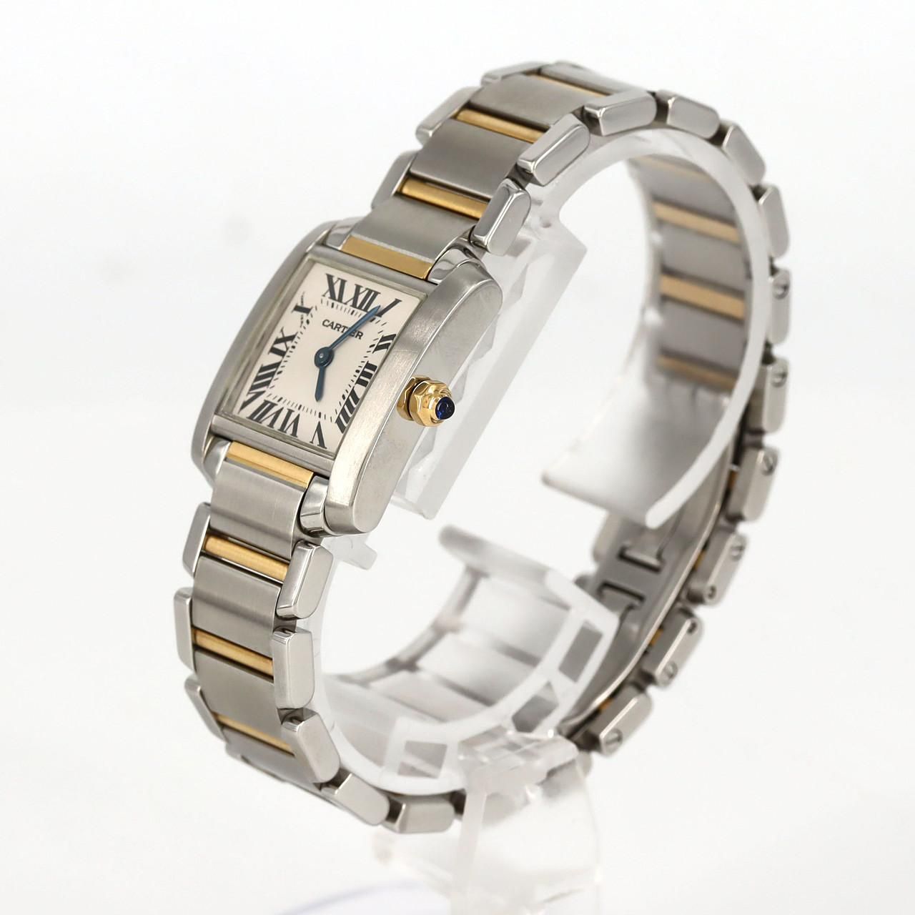 まいむすさん専用【CARTIER】タンクフランセーズSM コンビ2コマ カルティエ タンクフランセーズ SM コンビ ピンクシェル文字盤