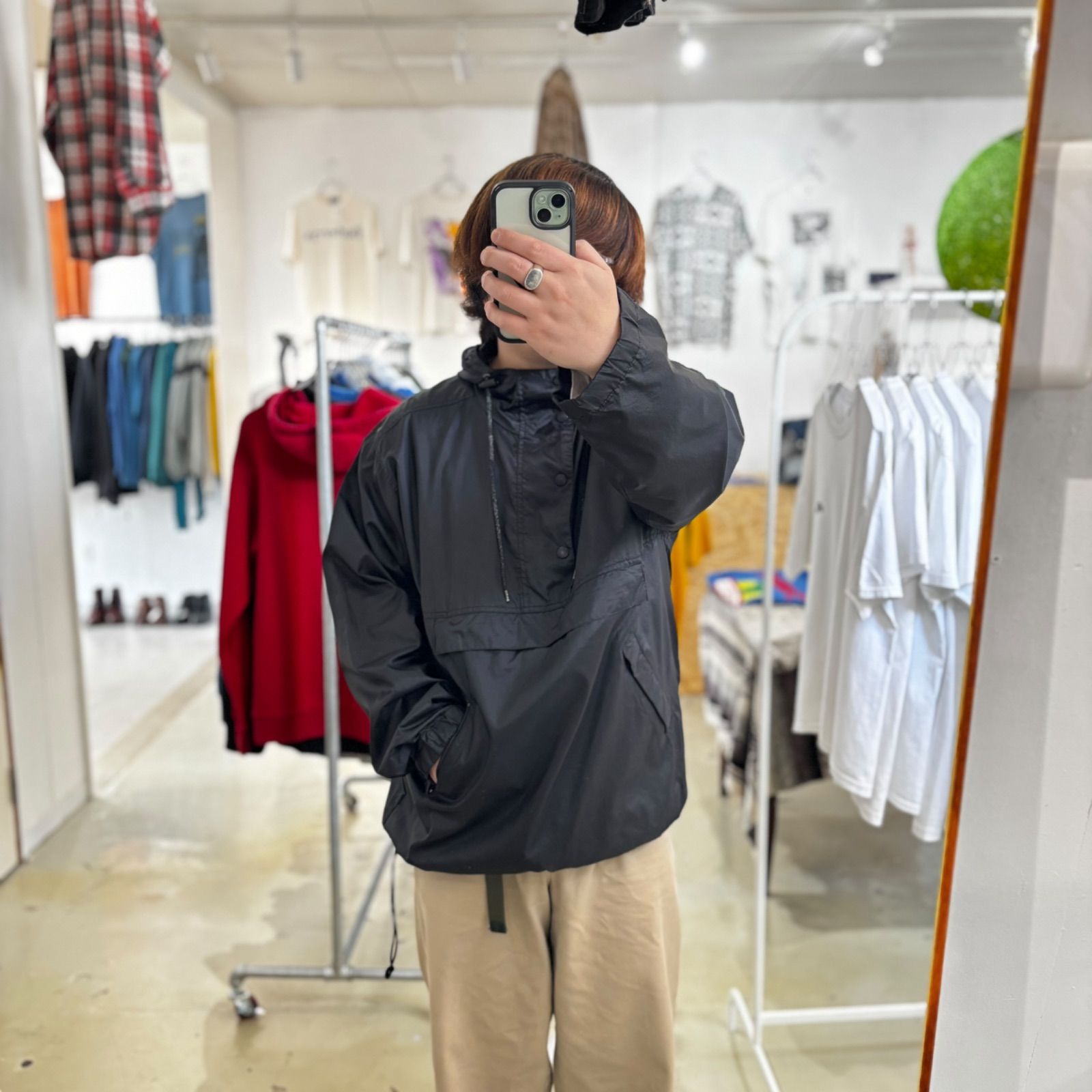 80s-90s Eddie Bauer Packable Nylon Anorak Jacket 【L】 80年代 90