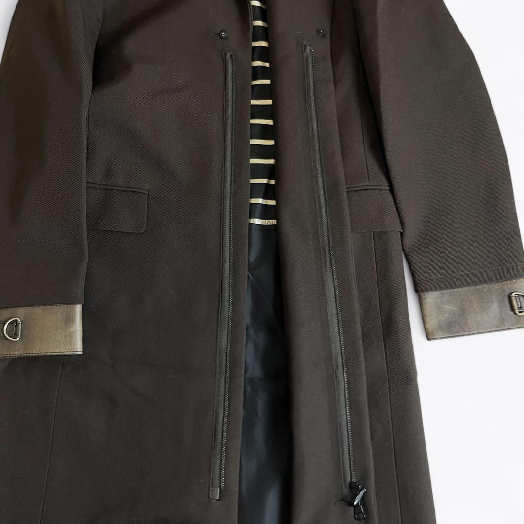 jean paul gaultier femme 袖レザー スーパーロングコート jean paul gaultier femme 袖レザー スーパーロングコート