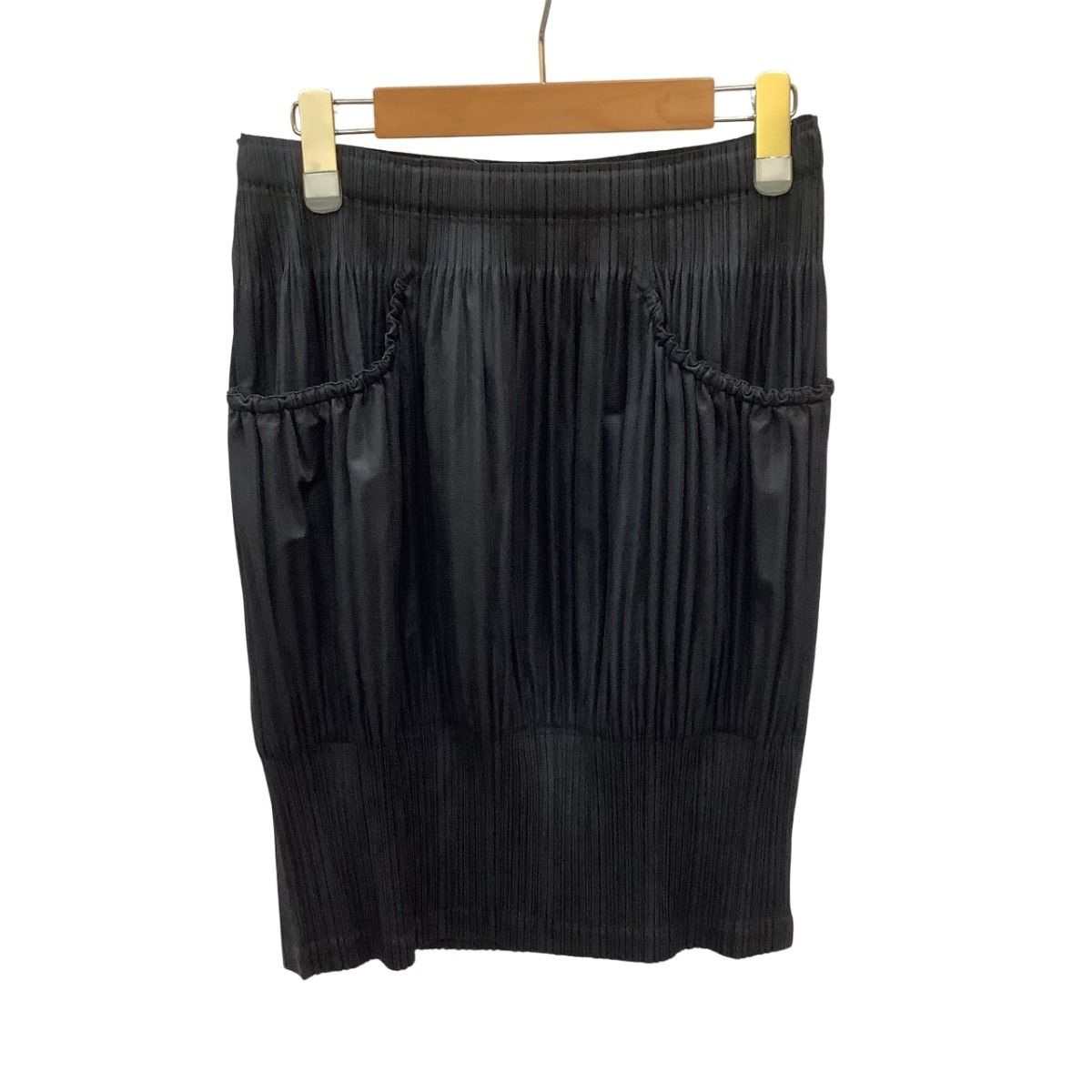 ♪♪ISSEY MIYAKE イッセイミヤケ PLEATS PLEASE ミニ スカート SIZE 5 PP83-JG442 ブラック