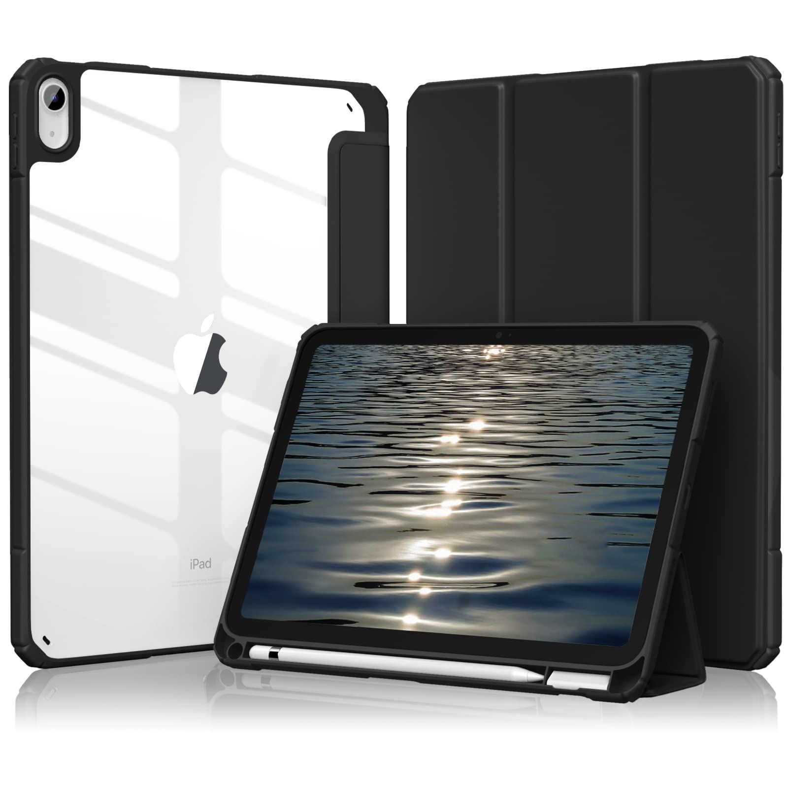 数量 薄型 三つ折りスタンド ペンシル収納 軽薄 11インチ 軽量 DIY透明 オートスリープ機能対応 ケース 耐衝撃 対応iPad 11世代 A 16 Maledan 2025 ブラック