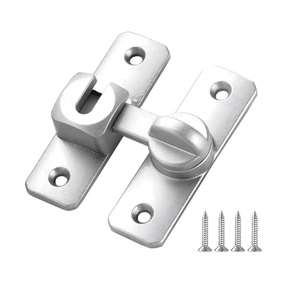 Qoo10] 90度直角ドアロックボルトロックフリップ ボルトロック ゲートボルト 高耐久 90度 フリップドアロック、直角カーブドアバックルボルト、納屋ドアロック スライドドアロック