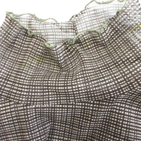 トゥデイフル 20AW Sheer Check Tops シアーチェックトップス カットソー シースルー 12020627 F ブラウン 茶 -  メルカリ