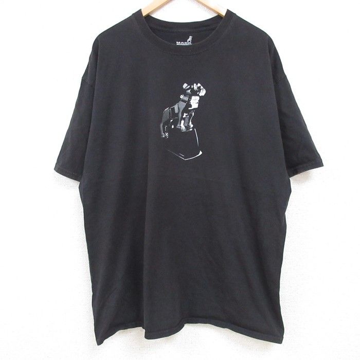 XL/古着 半袖 Tシャツ メンズ マークトラックス 大きいサイズ コットン クルーネック 黒 ブラック 24jul03 中古