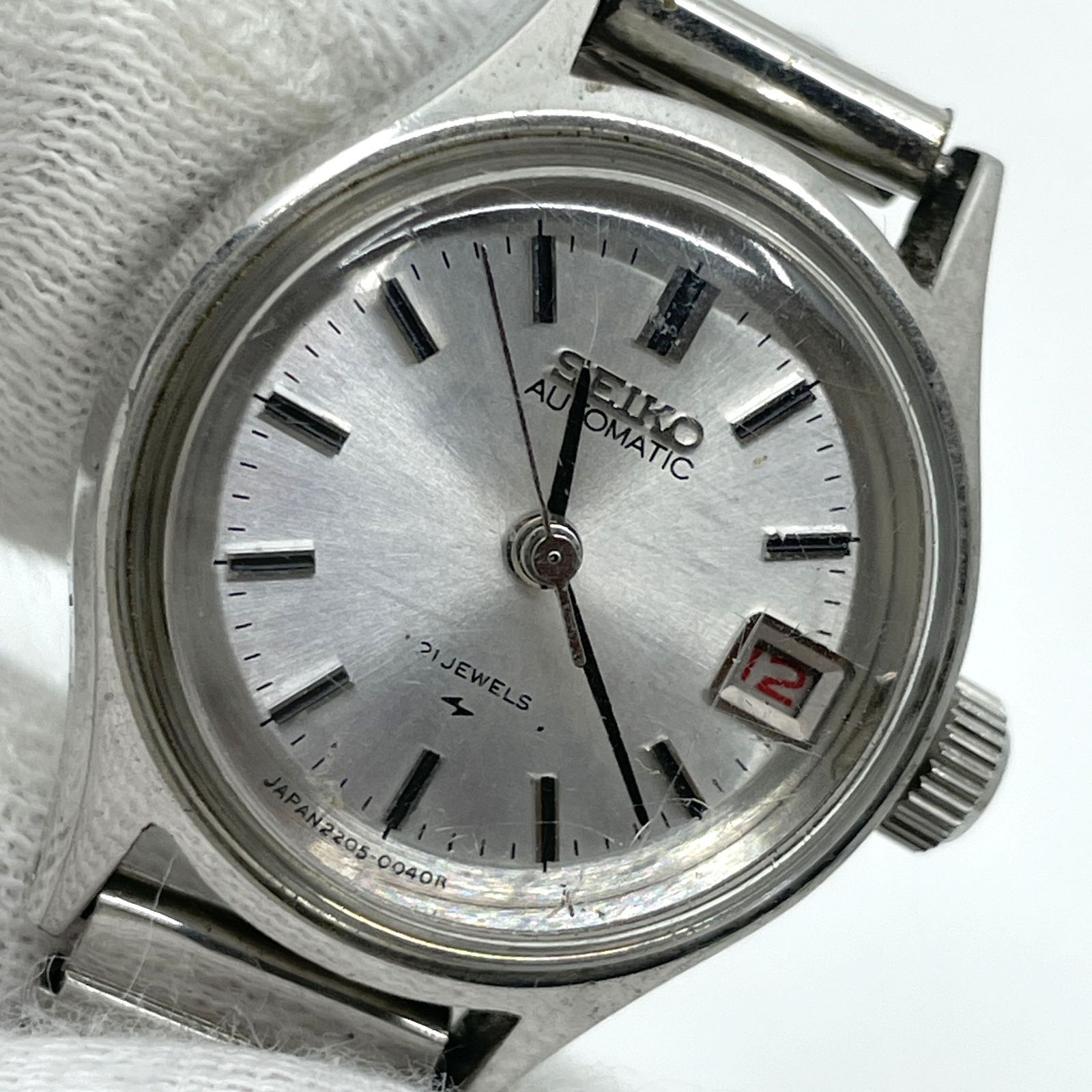 稼働品 SEIKO セイコー 2205-0040 自動巻 AUTOMATIC 21石 3針 レッド 
