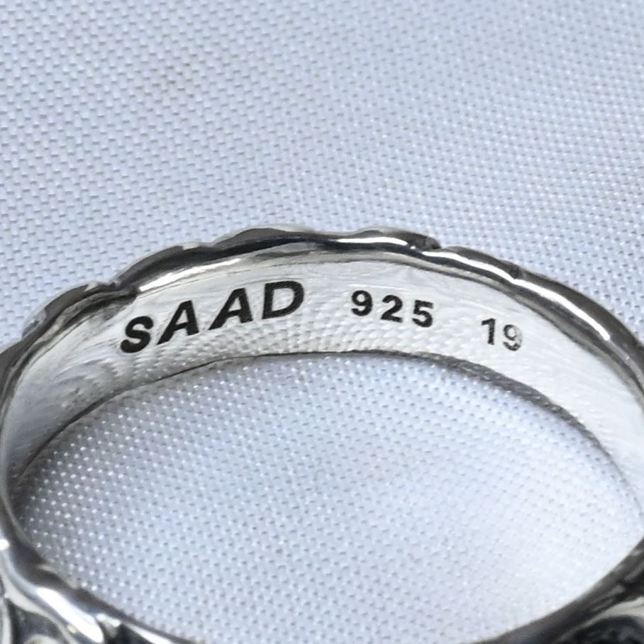 研磨済】SAAD シルバー リング 19号 唐草 アラベスク シルバー925 指輪 