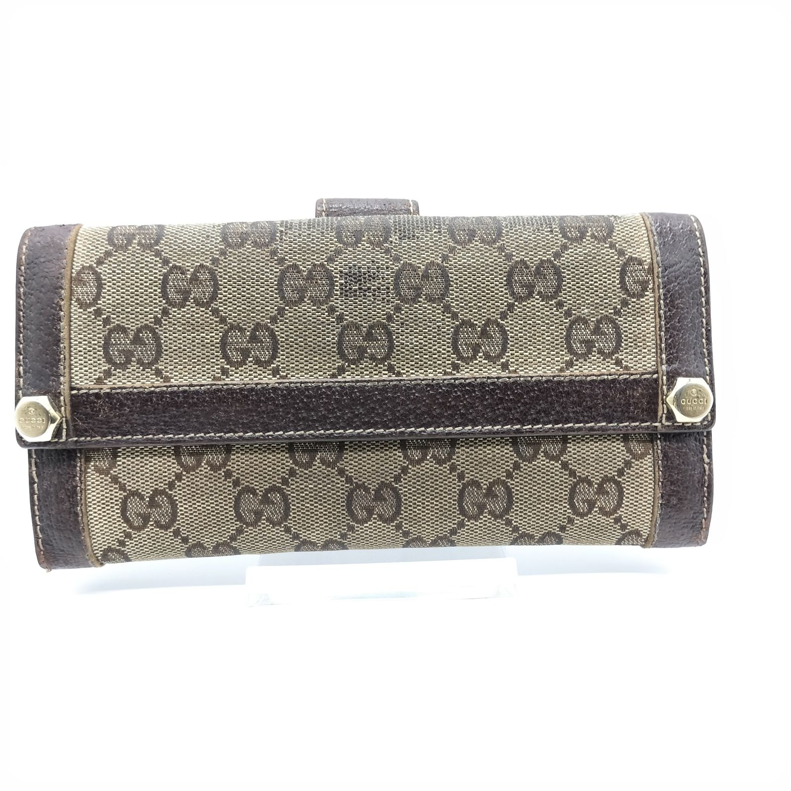 Gucci グッチ GGキャンバス 長財布 二つ折り クリスタル