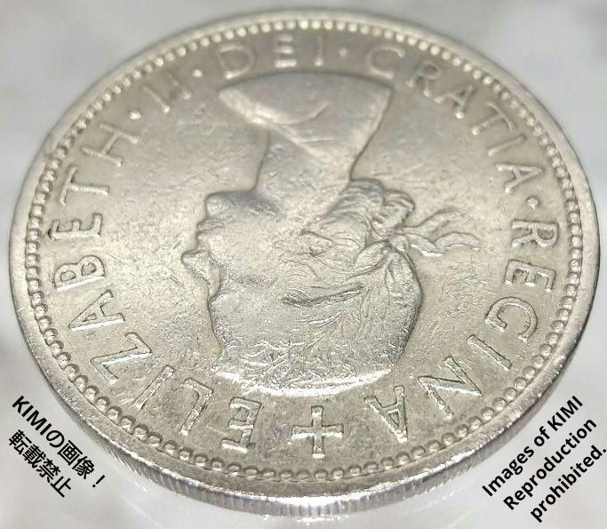 2シリング硬貨 1966年 エリザベス2世 イギリス 貨幣 コイン 古銭-