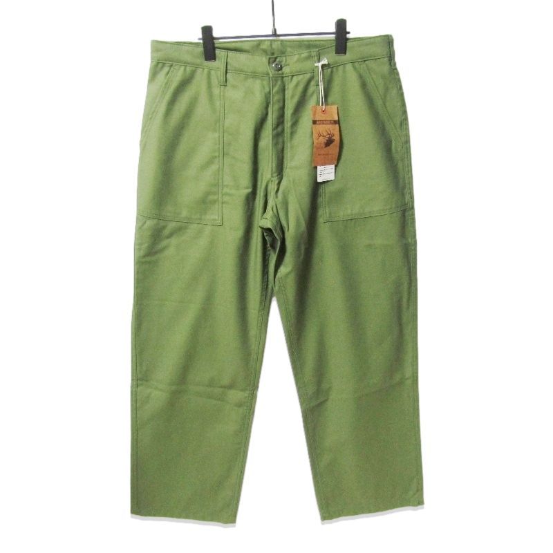 ANDFAMILYS アンドファミリー ベイカーパンツ PT-2311756 OG107 SATEEN TROUSERS サテン グリーン 38 27110216