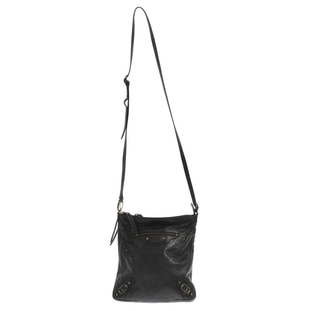 BALENCIAGA(バレンシアガ) ショルダーバッグ クラシックフラット 310250 黒 レザー BALENCIAGA (バレンシアガ) クラシックフラット ショルダーバッグ