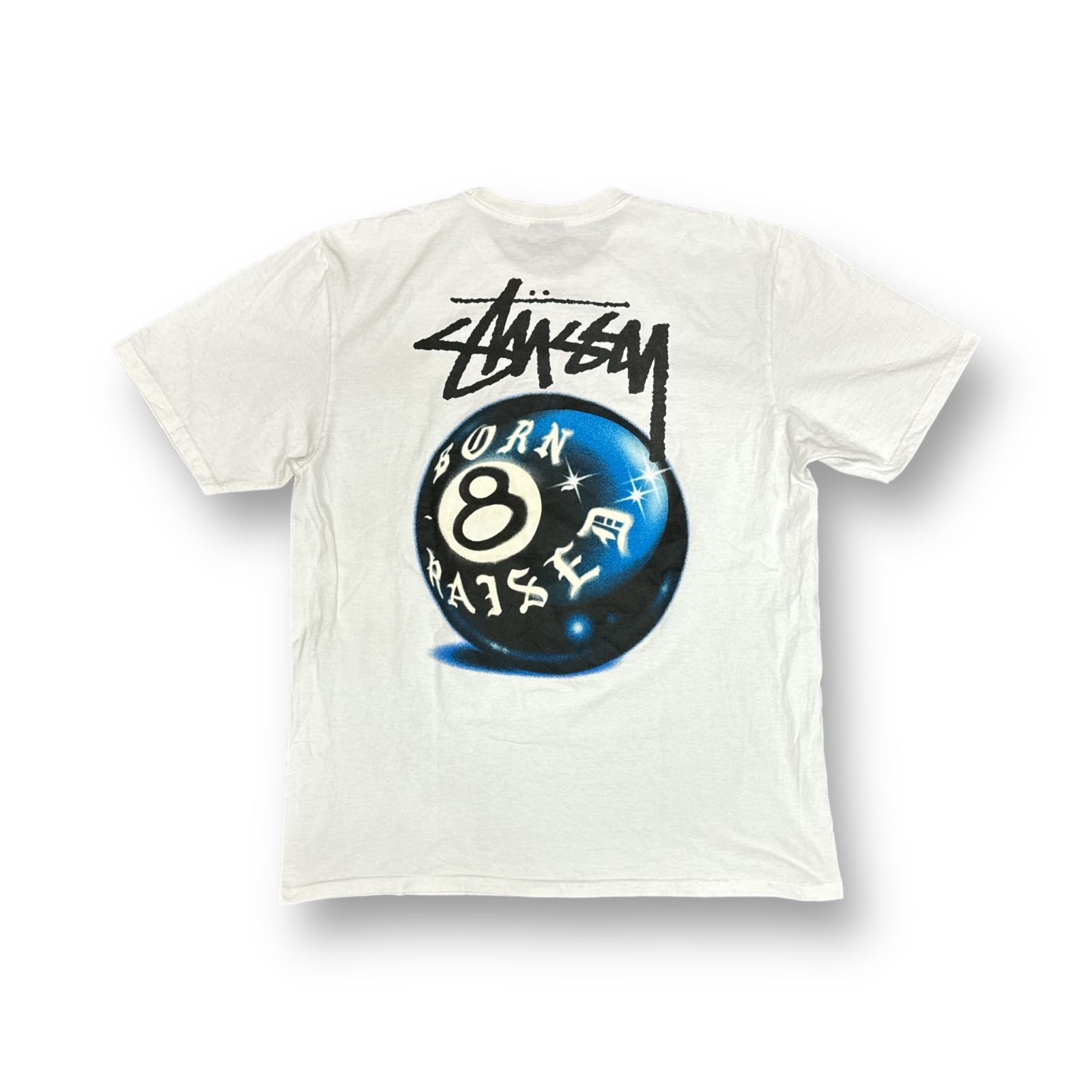 Stussy Born Raised 8 Ball Tee White 8ボール ボーンレイズド コラボ 