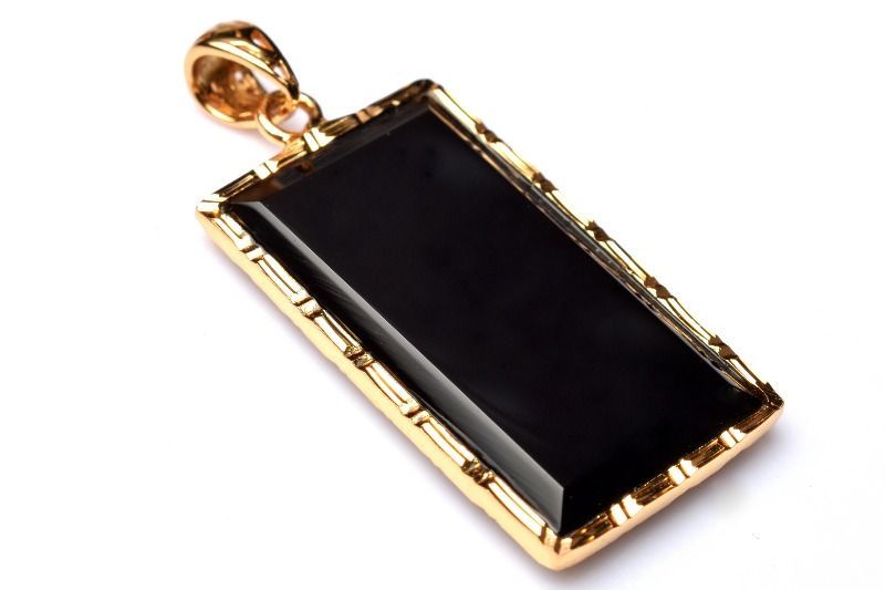 UMBERTO FORNARI/ウンベルト・フォルナリ/ボウタイ/蝶ネクタイ/プレタイ/ブラック/umb440201 １点物シルバー925◇希少 黒隕石テクタイト 25x14mm レクタングル