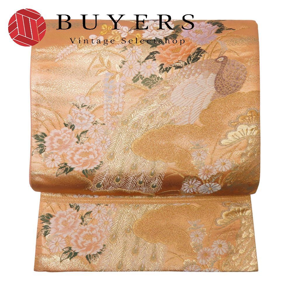 袋帯 光沢あり 正絹 金銀糸除く ピンク系 ゴールド マルチカラー ホワイト 六通柄 吉祥模様 フォーマル 和装 呉服 和服 きもの レディース 女性