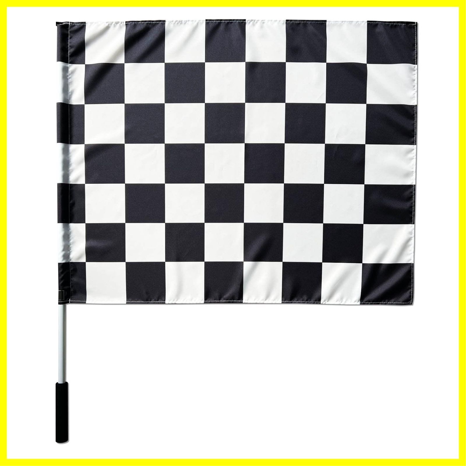 チェッカーフラッグ 旗 応援 縦60×巾78cm 塩ビポール付き 振り