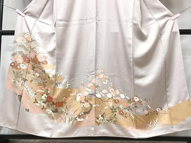 美品　絞り　地紋　金彩　鬘帯花文　花刺繍　逸品　フルセット　振袖　振り袖 平和屋着物□豪華色留袖 刺繍 鬘帯吉祥花文 金彩 正絹 逸品