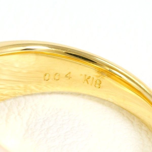K18YG リング ring 指輪 11号 シェル サンゴ ダイヤ 0.04 カード鑑別書 総重量約6.2g FORTGASGNV_COM_BR
