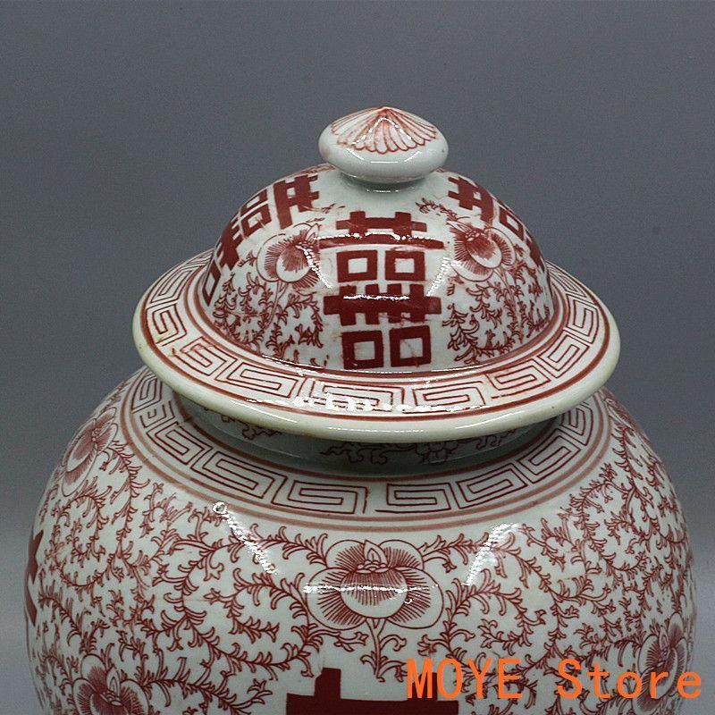 万花紋将軍缶 賞物観賞瓶 景徳鎮 陶磁器 現代工芸品 美術品 置物 青花に花鳳紋将軍缶 景徳鎮 陶磁器 装飾品 現代工芸品 美術品 置物