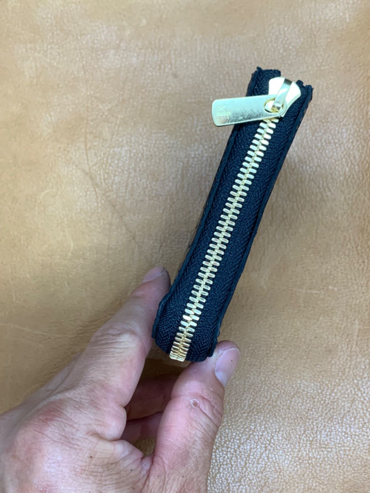 クロコダイル アリゲーター コンパクト財布 ミニ財布 ブラック