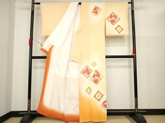 平和屋着物○訪問着 友禅作家物 枝花文 金彩 正絹 逸品 CAAM7295ut