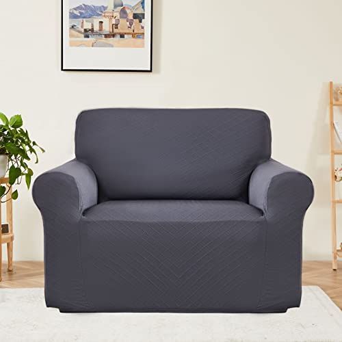 1人掛け_ダークグレー Topfinel ソファーカバー 1人掛け 肘付き 無地 北欧 ストレッチ フィットタイプ 伸縮素材伸び良く 滑り止め 柔らかい 犬 猫 傷 防止 超便利 四季適用 ダークグレー