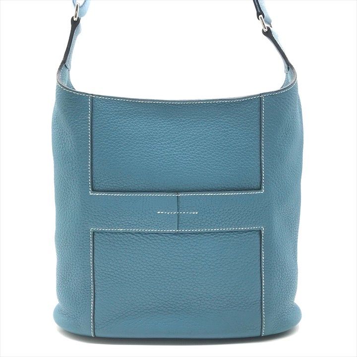 美品 HERMES エルメス グッドニュース PM トリヨンクレマンス ショルダー バッグ ブルージーン SV金具 口L刻印 a5073 美品 HERMES エルメス グッドニュース PM トリヨンクレマンス
