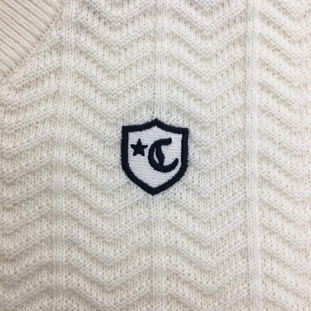 【超美品】キャロウェイ ニットベスト アイボリー ヘリンボーン調 ウール混 メンズ M ゴルフウェア Callaway キャロウェイ ニットベスト ヘリンボーン キャロウェイゴルフ Golf V