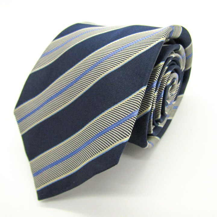 キートン ブランド ネクタイ ストライプ柄 シルク イタリア製 PO メンズ ネイビー kiton 伊 世界最高峰