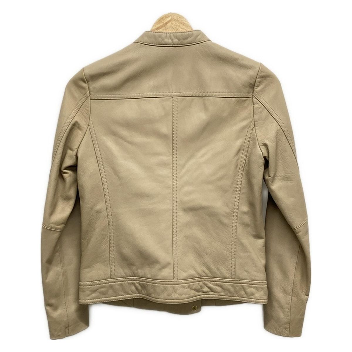 NOBLE ノーブル ライダースジャケット サイズ36 S レディース ソフトラムレザーライダースブルゾン8 22011240509040 ベージュ