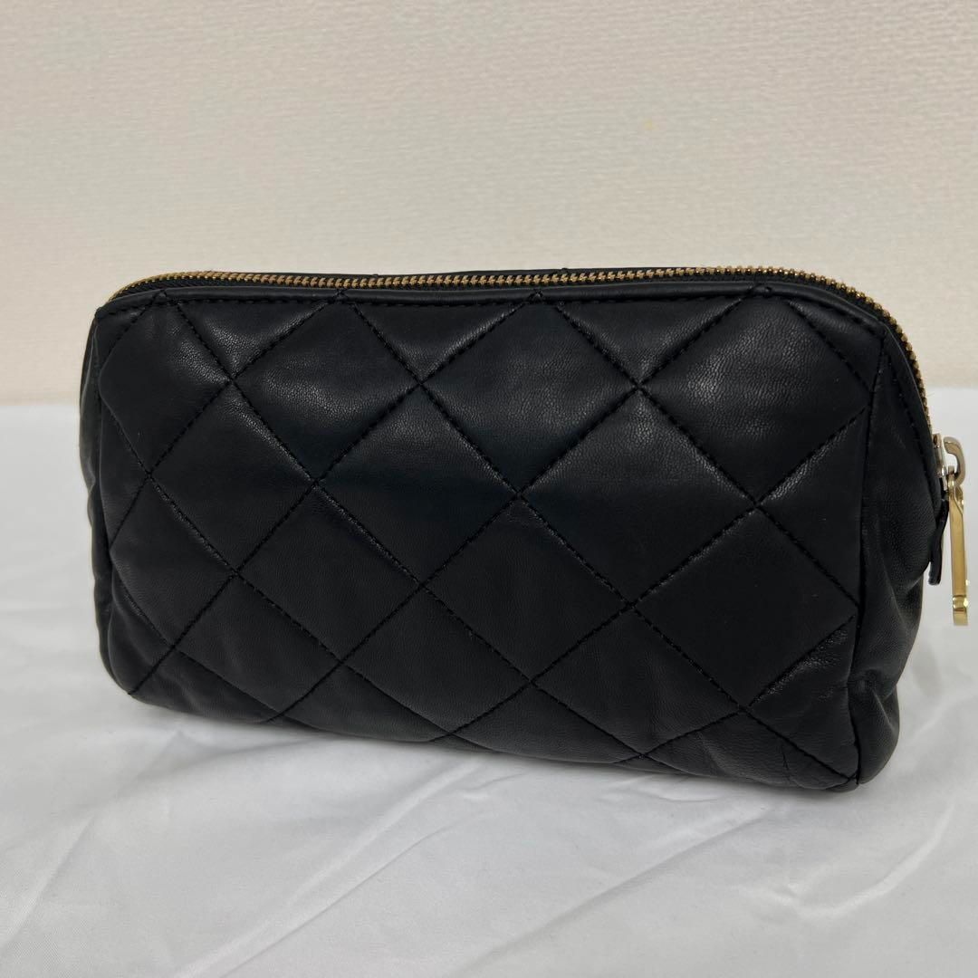 MONCLER モンクレール レザーポーチ キルティング 黒 ブラック イタリア製