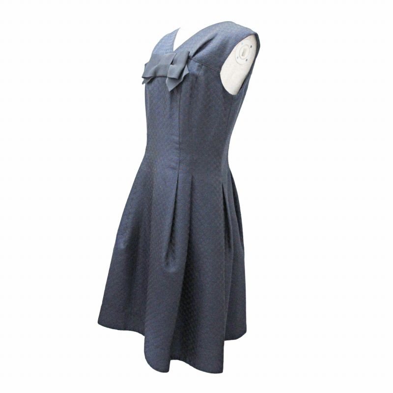【美品】M’S GRACY ノースリーブワンピース シャツ襟 リボン Aライン 美品】M'S GRACY ノースリーブワンピース シャツ襟 リボン A