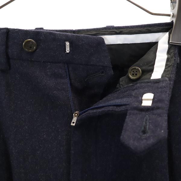 フェンディ イタリア製 ウールブレンド スラックスパンツ ネイビー  