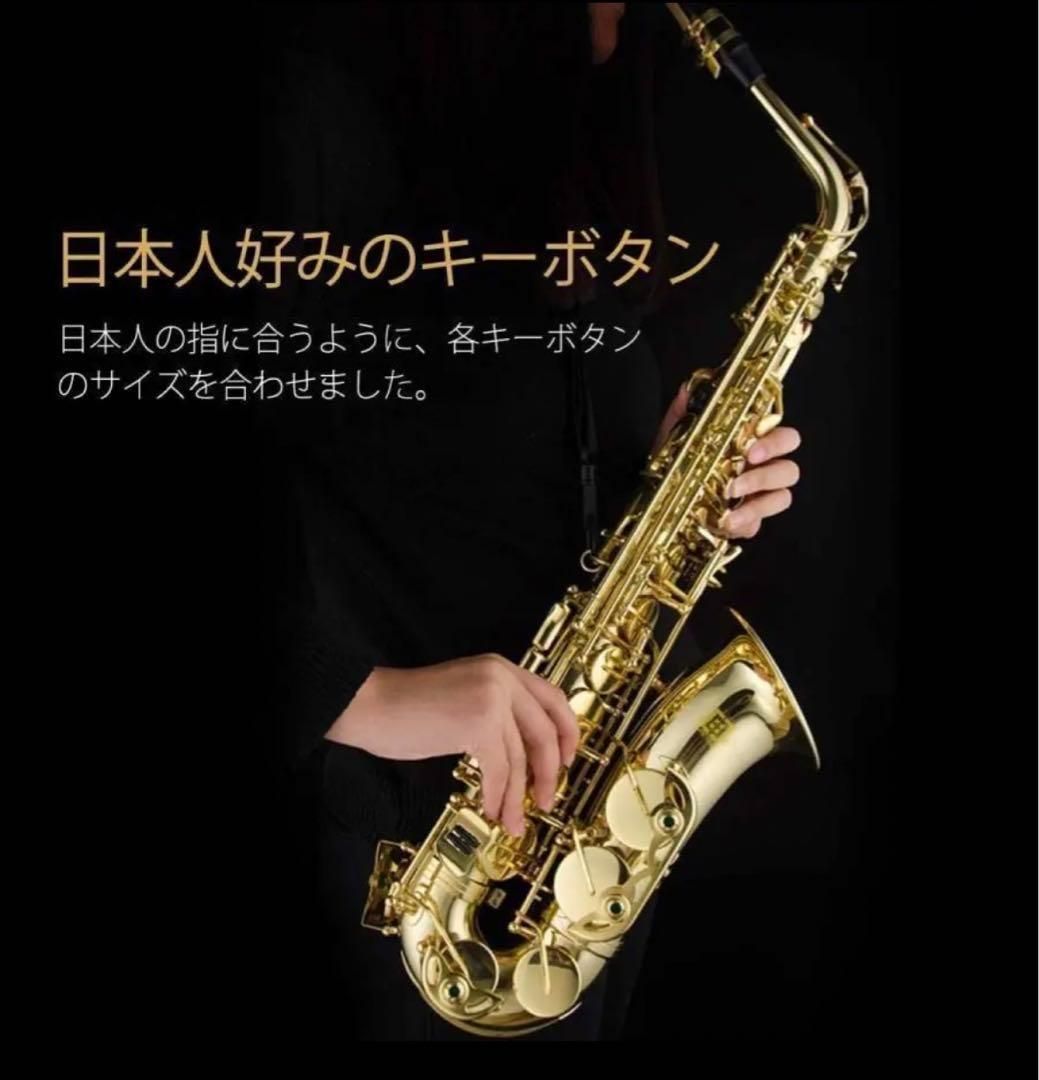アルトサックス 11点セット E Saxophone ゴールドラッカー ケース付き