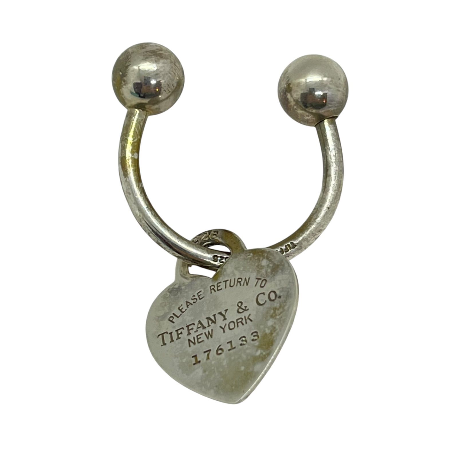 管34086 TIFFANY-Co. ティファニー リターントゥ ハートタグ スクリューボールキーリング 176133” 刻印入り レディース