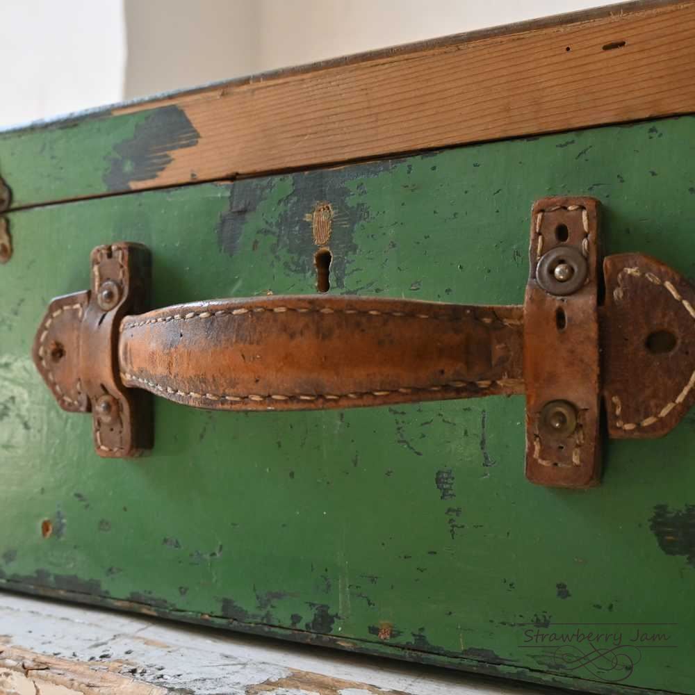 L3612-33 英国アンティーク トランク レザー 収納 かばん イギリス軍