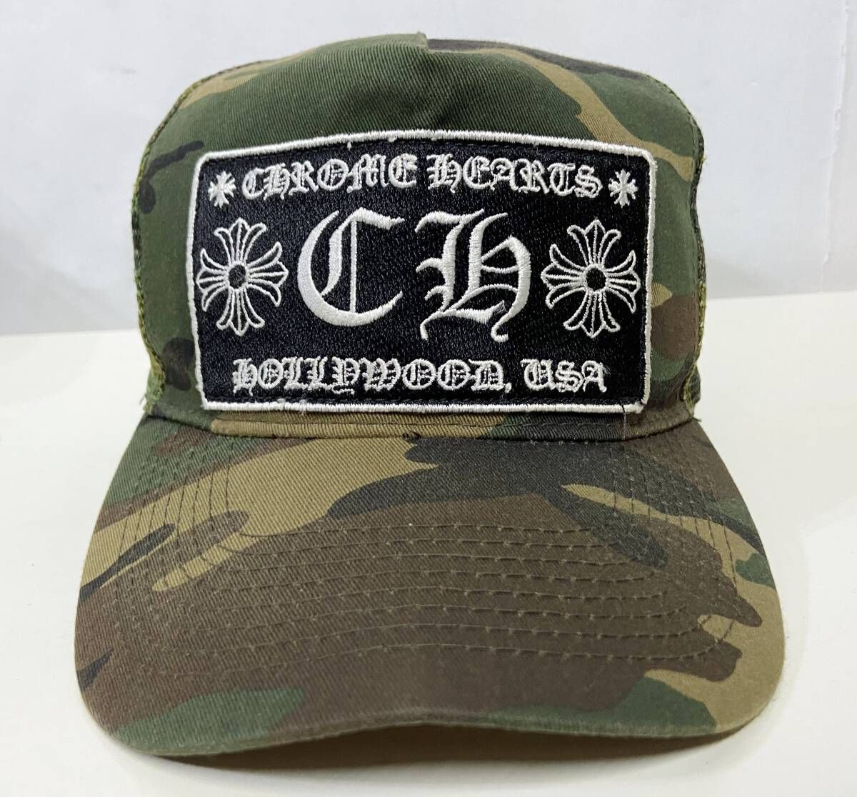 CHROME HEARTS｜クロムハーツ CH ロゴ カモフラ メッシュキャップ 緑 トラッカーキャップ